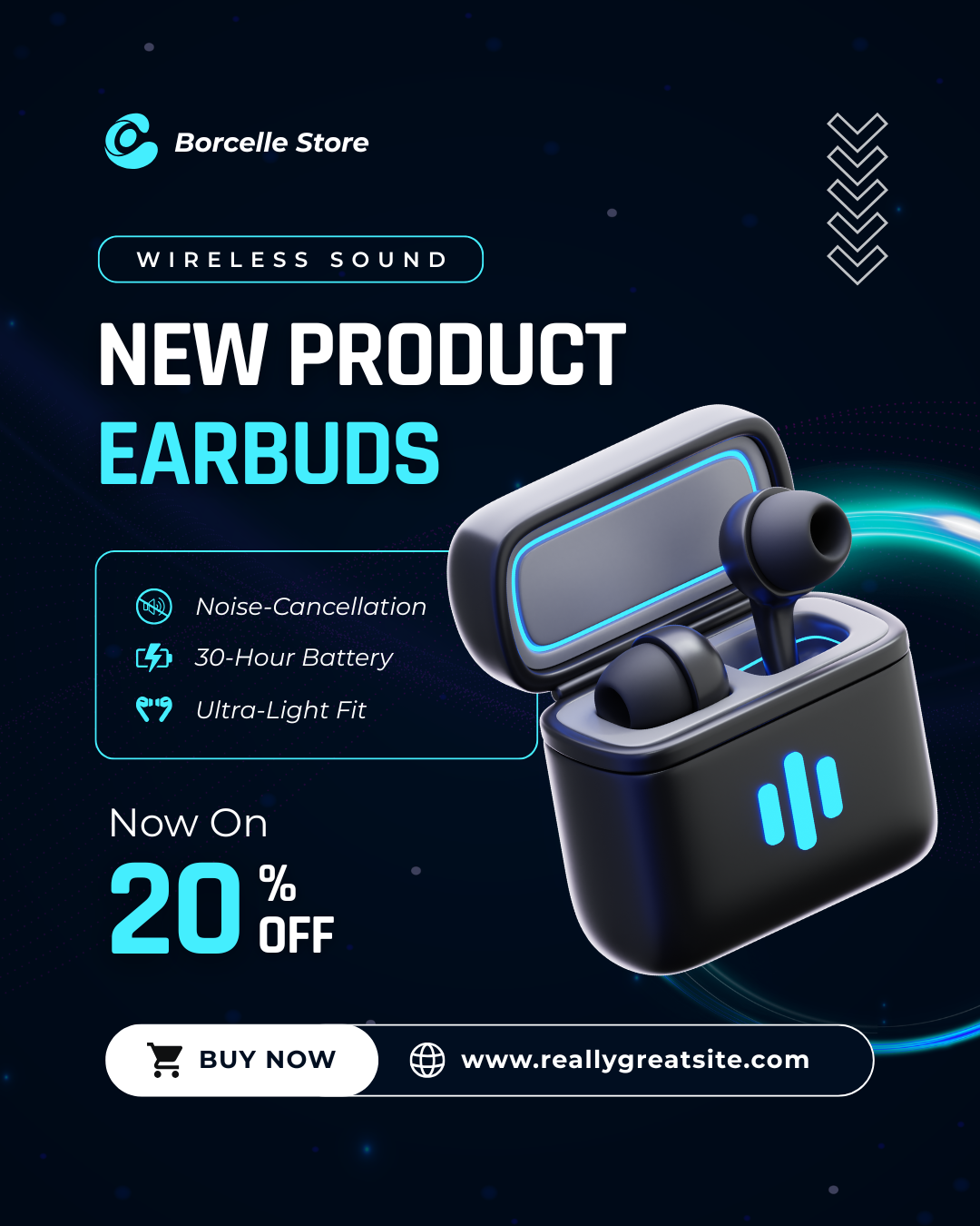 Modern Earbuds Sale Post