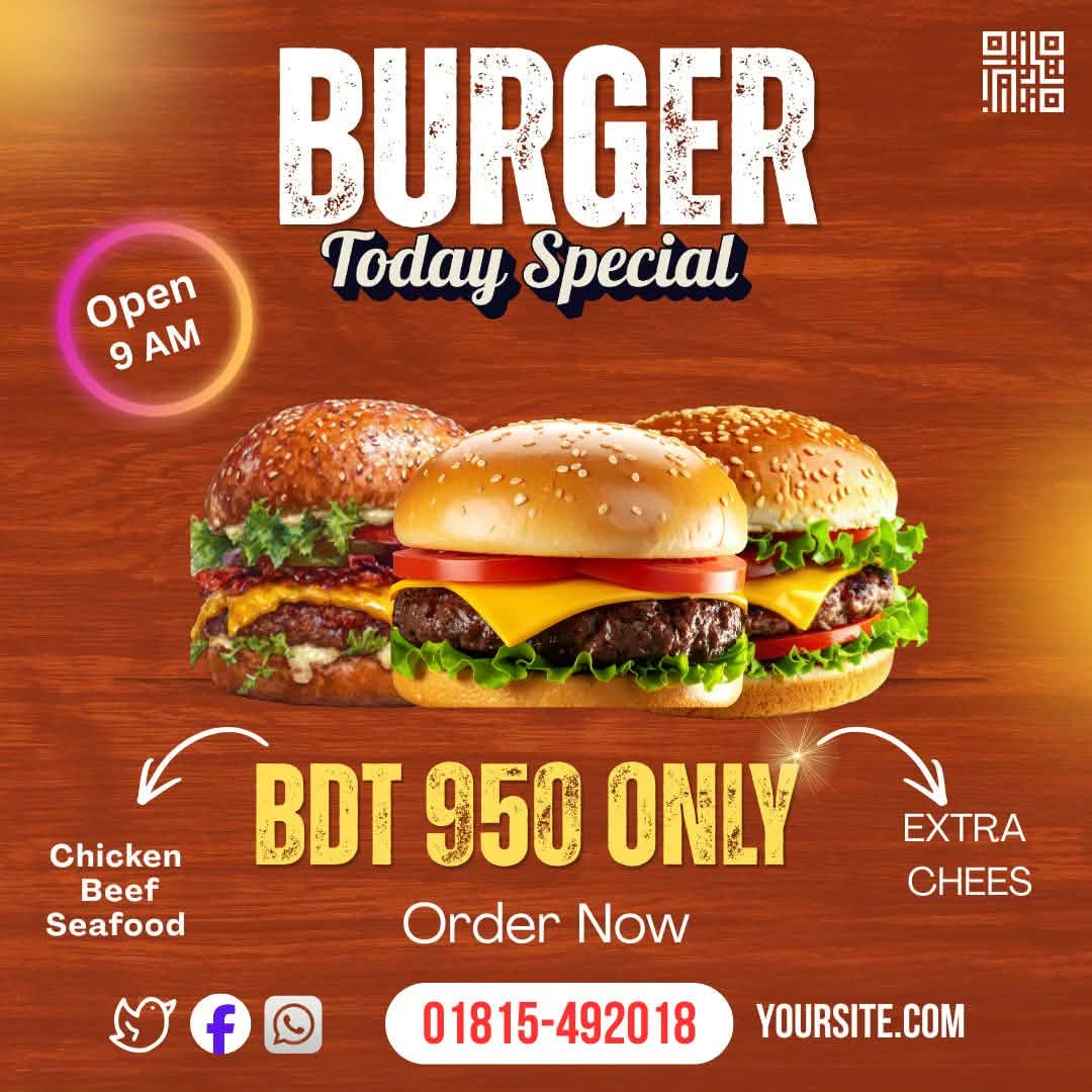 Special Burger Offer Banner